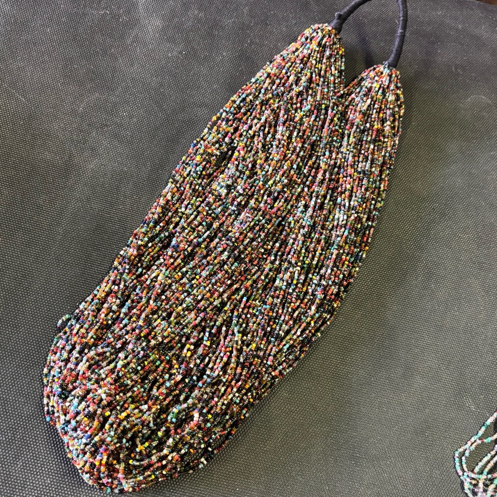 Ultra-Layered Multistrand Seed Bead Statement Necklace - Picture 6 of 6